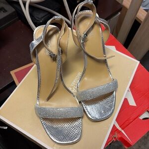 Michael Kors Silver Strappy Heels